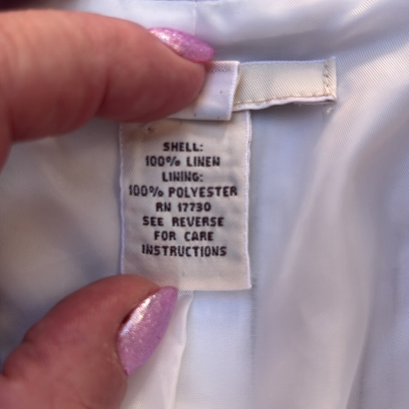 100% linen striped jacket size medium - Picture 8 of 8